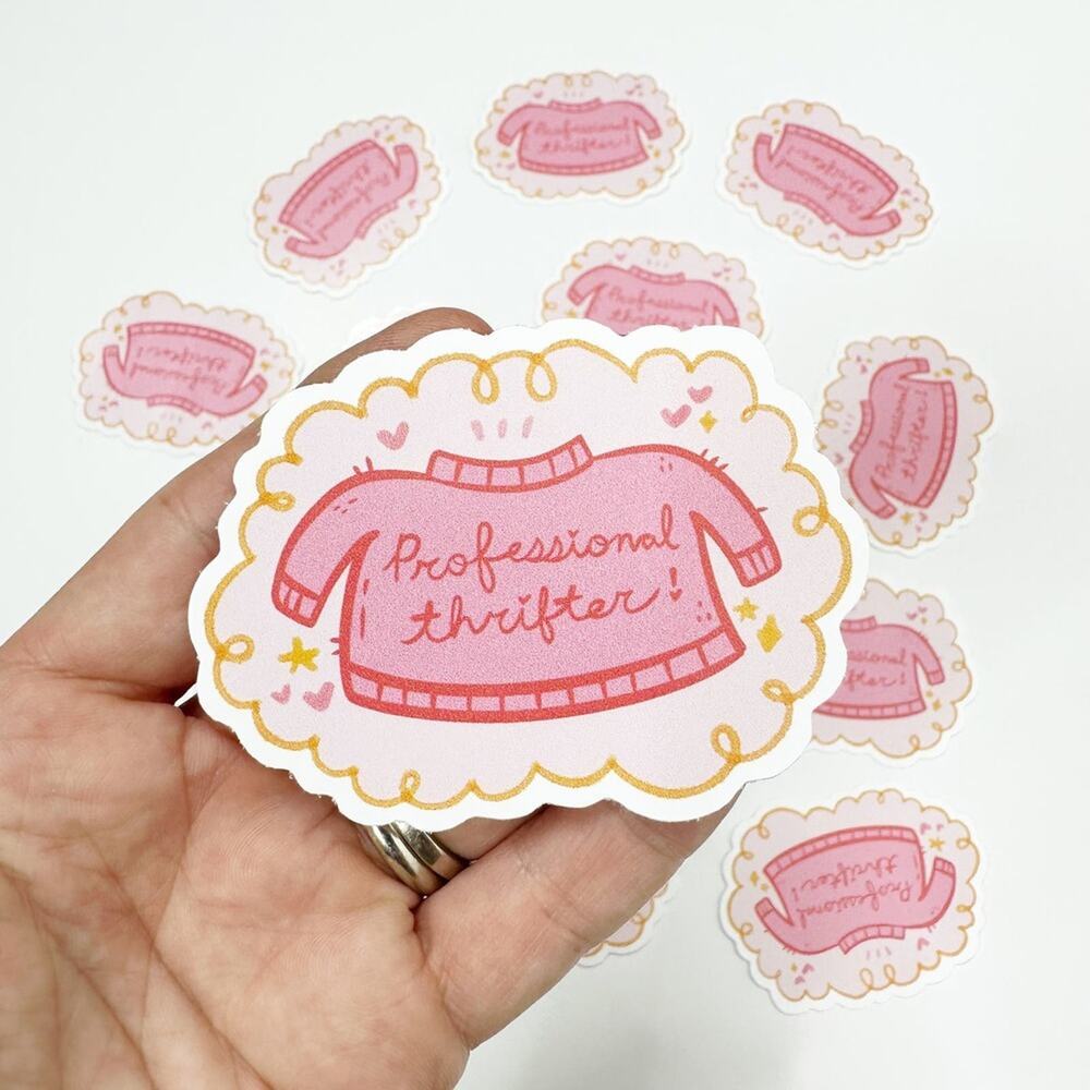 2/$30 NEW Professional Thrifter Sticker, Thrifting Reselling Gift